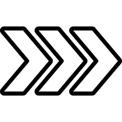 Three Split Sharp Arrows Icon