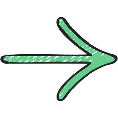 Thin Curved Right Arrow Icon