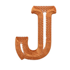 Symbol made of redheaded dollar signs. letter j
