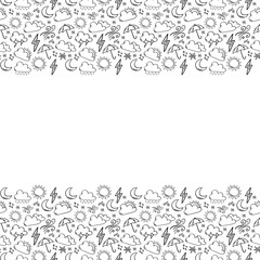 Frame of hand drawn weather