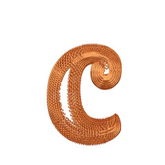 Symbol made of redheaded dollar signs. letter c