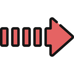 Dashed Line Right Arrow Icon