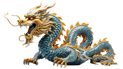 Fototapeta premium Chinese dragon symbolizes power and good luck icon isolated on transparent