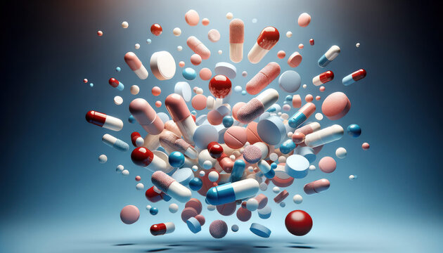 Modern Medicine Pills	mid air