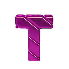 Symbol made of diagonal purple blocks. letter t