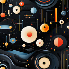 Obraz premium Seamless pattern with futuristic elements: abstraction and geometry