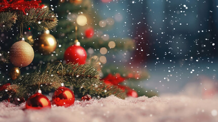Fototapeta na wymiar Christmas winter background, generative ai