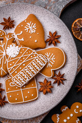 Delicious gingerbread cookies with honey, ginger and cinnamon