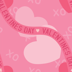 Hearts and text VALENTINE'S DAY on pink background