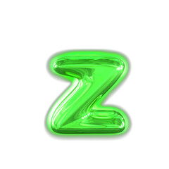 Green inflatable symbol with glow. letter z
