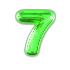 Green inflatable symbol with glow. number 7