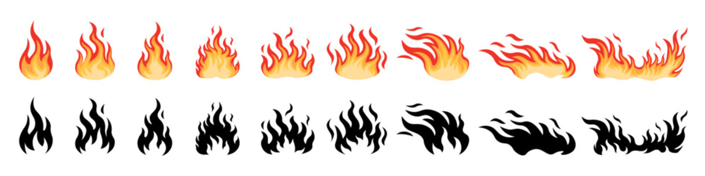 Fire flame icon. Fire vector illustration.
