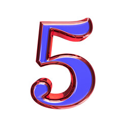 Blue symbol in a red frame. number 5