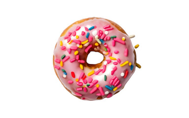 simple donut, white and transparent background, top view