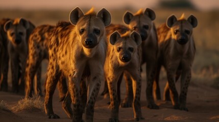 Spotted hyena (Crocuta crocuta). Wilderness. Wildlife Concept. - obrazy, fototapety, plakaty