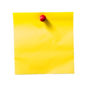 Yellow sticky note, isolated, transparent and white background