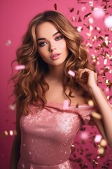 Naklejka premium Beautiful girls on the new year party