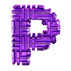 Dark purple transformed symbol. letter p - obrazy, fototapety, plakaty