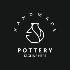  Pottery logo design handmade, creative traditional mug craft concept inspiration nature workshop template - obrazy, fototapety, plakaty