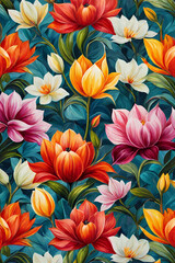 seamless pattern with flowers, floral background