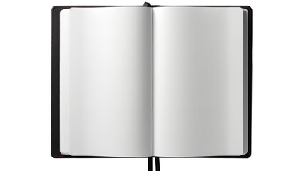 Open empty notebook isolated on transparent