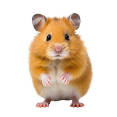 Hamster standing on its hind legs isolated on transparent background
