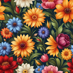 seamless pattern with flowers, floral background
