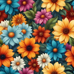 seamless pattern with flowers, floral background