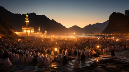 The Pilgrim's Journey: Hajj's sacred sites in vibrant pilgrimage