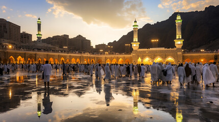 The Pilgrim's Journey: Hajj's sacred sites in vibrant pilgrimage