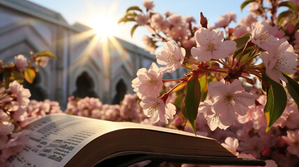 Quranic Garden: Verses sprouting as blossoms on sacred trees