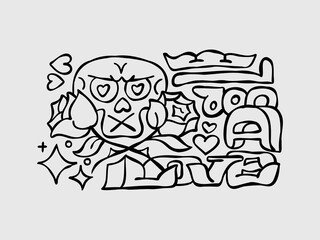 Heart doodle valentine's day vector