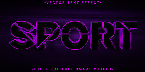 Dark Purple Sport Vector Fully Editable Smart Object Text Effect