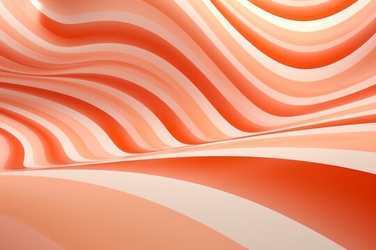 Peach Fuzz color of the year 2024 abstract waves background. New 2024 trending Peach Fuzz color. Colour trend palette.