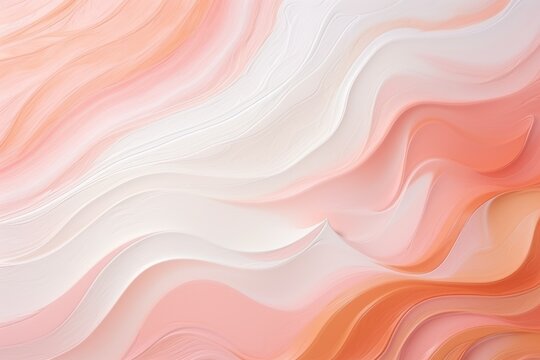 Peach Fuzz color of the year 2024 abstract waves background. New 2024 trending Peach Fuzz color. Colour trend palette.