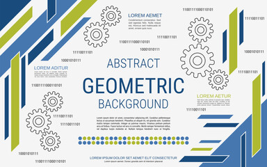 Digital technology vector concept illustration. Abstract geometric style background. Design for banner, booklet, brochure cover, flyer, presentation