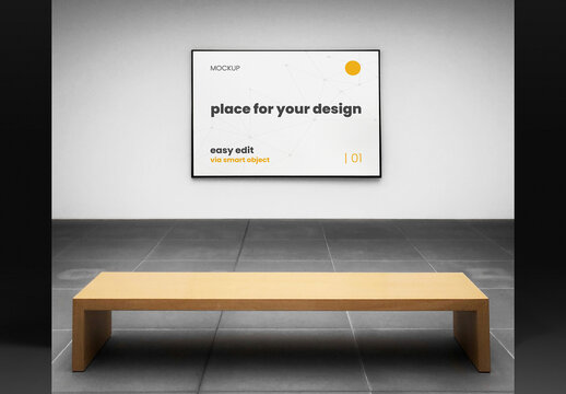 Futuristic Horizontal Frame Poster Mockup