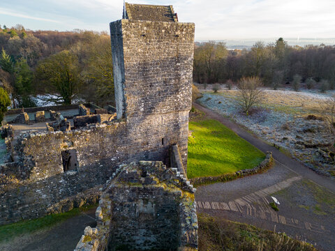 Mugdock Castle. Scotland. U.K. was the stronghold of the Clan Graham from the middle of the 13th century. Its ruins are located in Mugdock Country Park, near the village in the parish of Strathblane. 