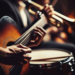 Fototapeta premium musician playing the drums