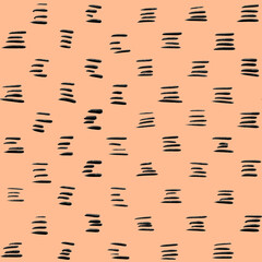 Abstract Organic Shapes Seamless Pattern. Pastel boho background in minimalist mid century style. Perfect seamless print for home decor. Pantone color Peach Fuzz
