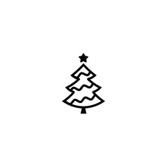 Original vector illustration. An icon of a Christmas tree with decorations and a star.