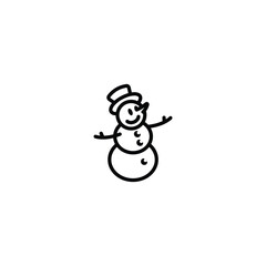 Original vector illustration. The icon of a kind snowman in a top hat.