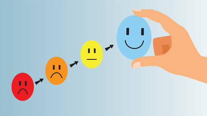 hands holding smile face mental health and bussiness growth