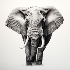 Asia Elephants in white background. generative ai