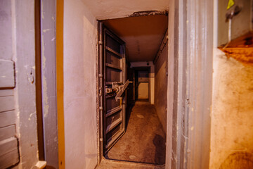 Old abandoned Soviet bunker, bomb shelter