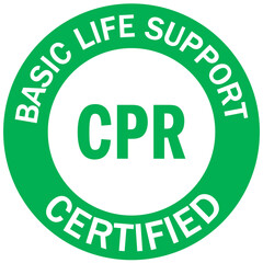 First aid sign emblem sticker basic life support certified