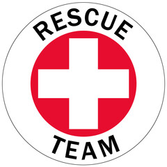 First aid sign emblem sticker rescue team