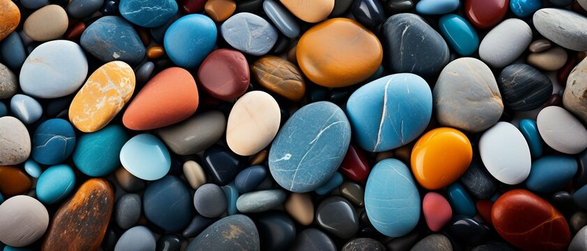 Pebble Beach Shoreline Texture background,a nature texture reminiscent of a pebble beach shoreline, can be used for printed materials like brochures, flyers, business cards.