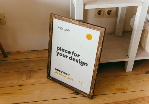 Vertical Simple Frame House Indoor Mockup