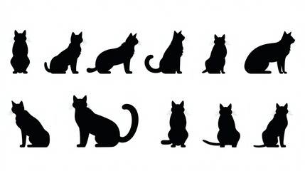 set of cat illustration - obrazy, fototapety, plakaty